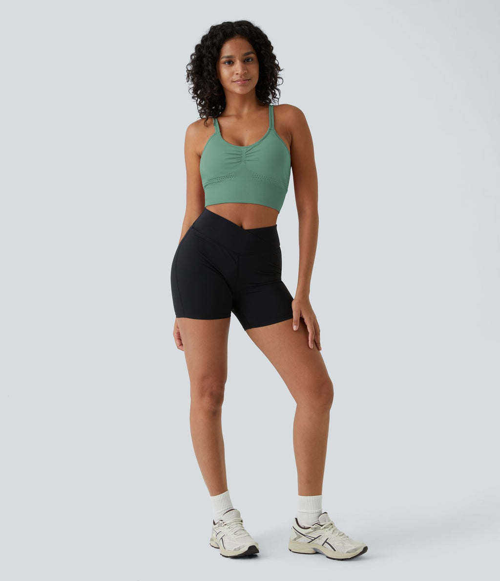 Brassière de sport maintien léger bretelles froncées doubles bonnets A-D OneForm Seamless Flow