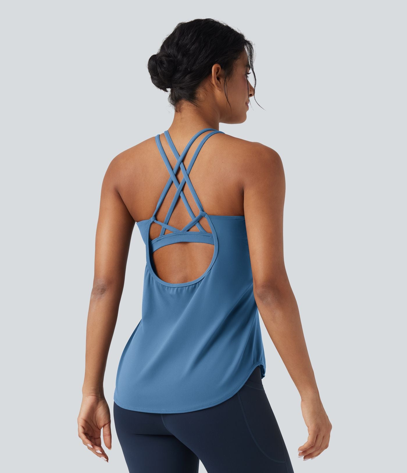 Débardeur running Halara UltraSculpt™ col rond dos croisé bonnets E-G