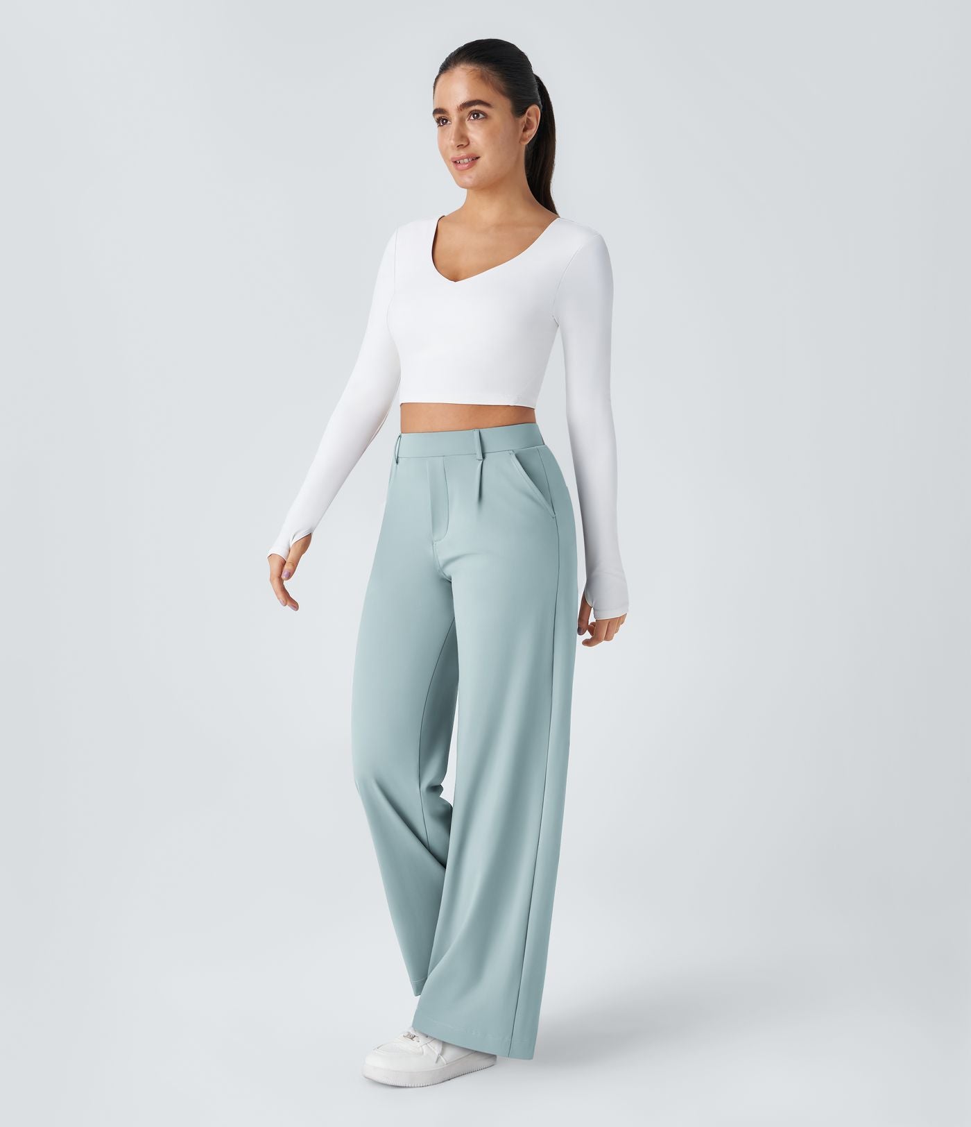 Pantalon tailleur Halara Flex™ DayStretch coupe droite taille haute avec poches
