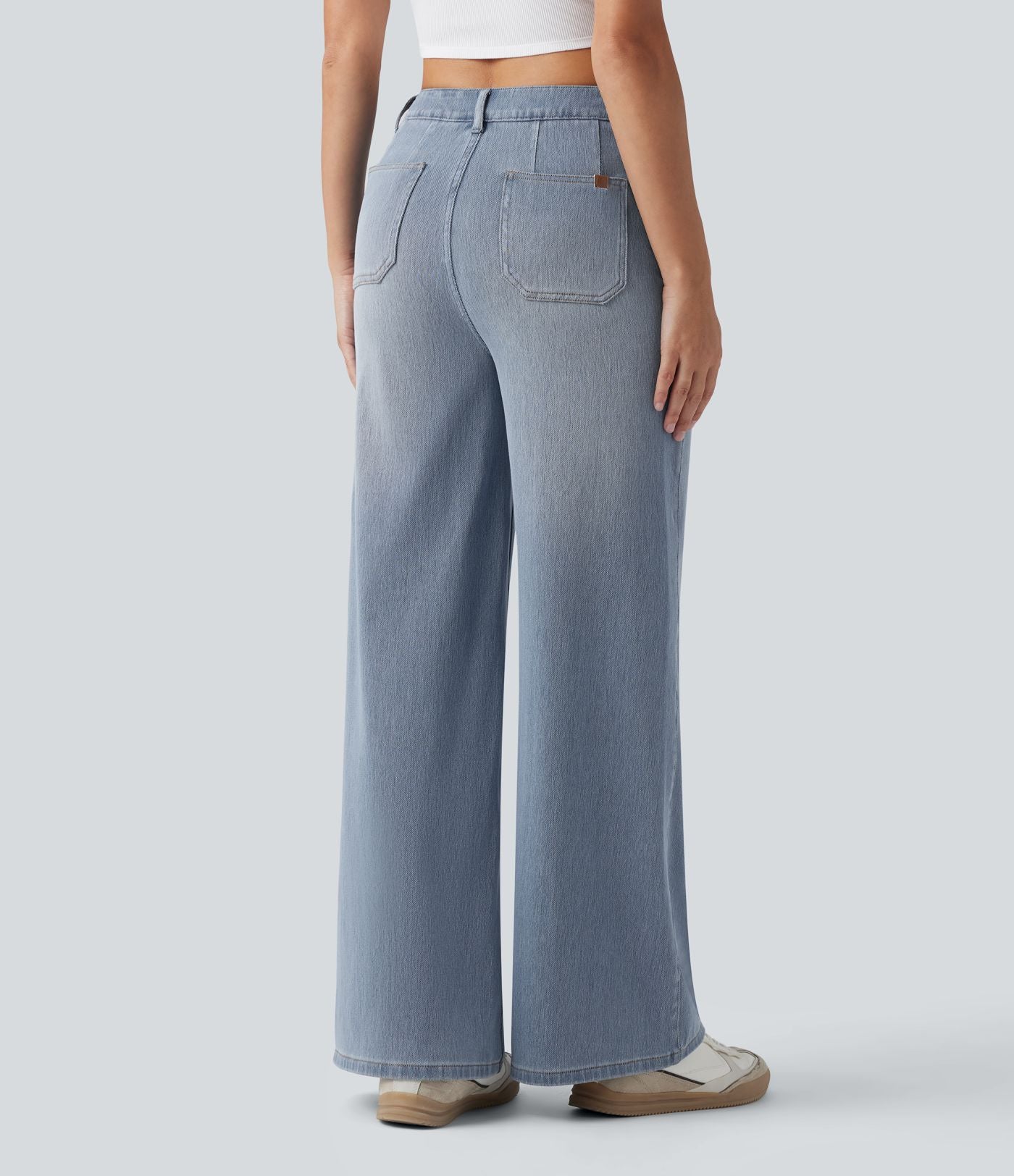 Halara Flex™ Jean large décontracté taille haute gainant avec poches