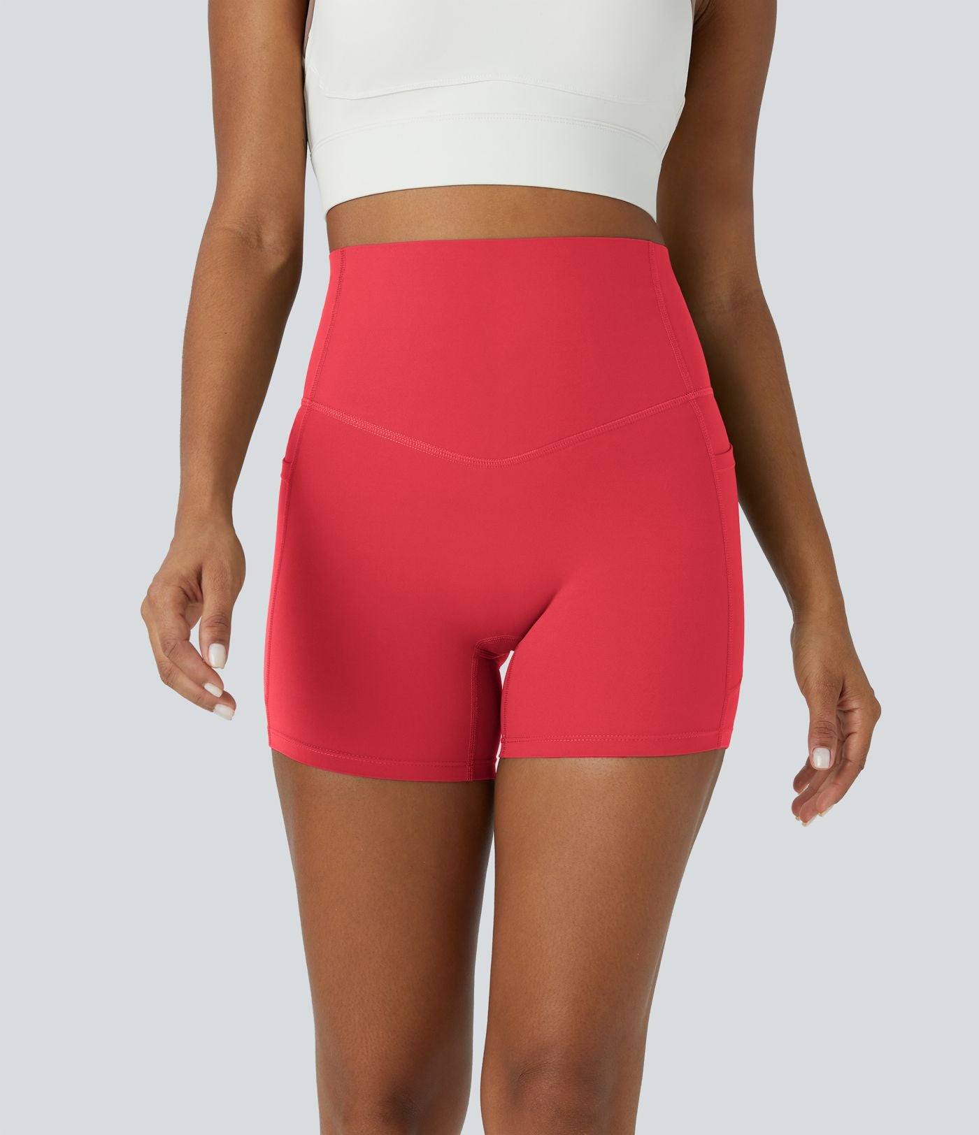 Short cycliste d'entraînement gainant taille haute UltraSculpt™ SoCinched à poches latérales 12,5 cm