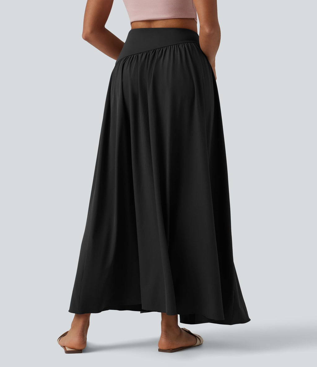 Breezeful™ Jupe maxi décontractée fluide taille haute à séchage rapide avec poches