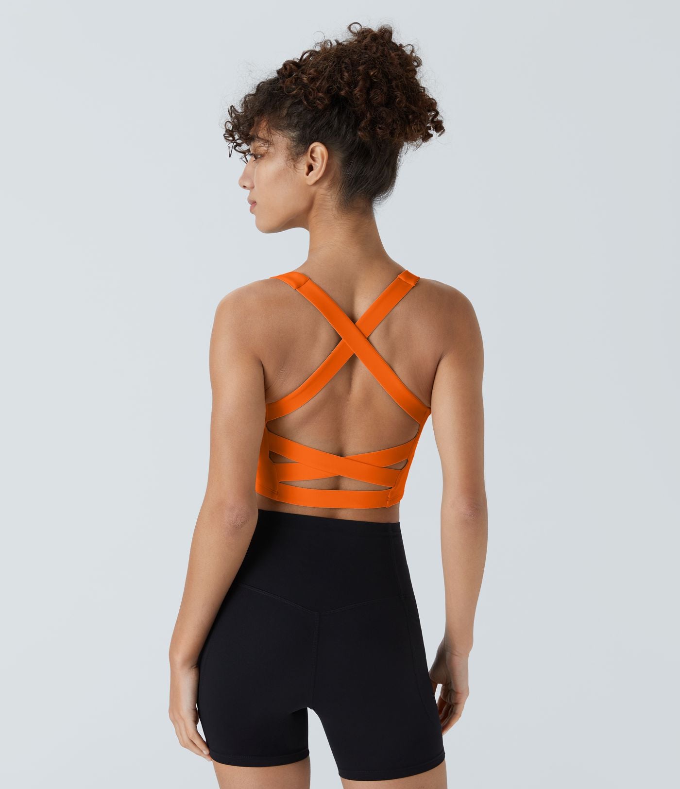 Débardeur yoga court SoftlyZero™ Airy col carré dos nu bretelles croisées effet frais InstantCool, bonnets A-C, protection solaire UPF50+
