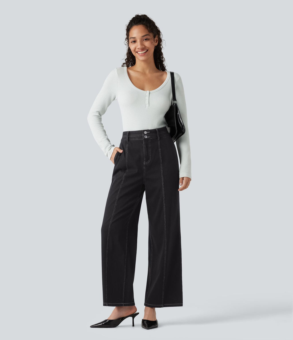 Jean large casual Halara Flex™ taille haute à poches