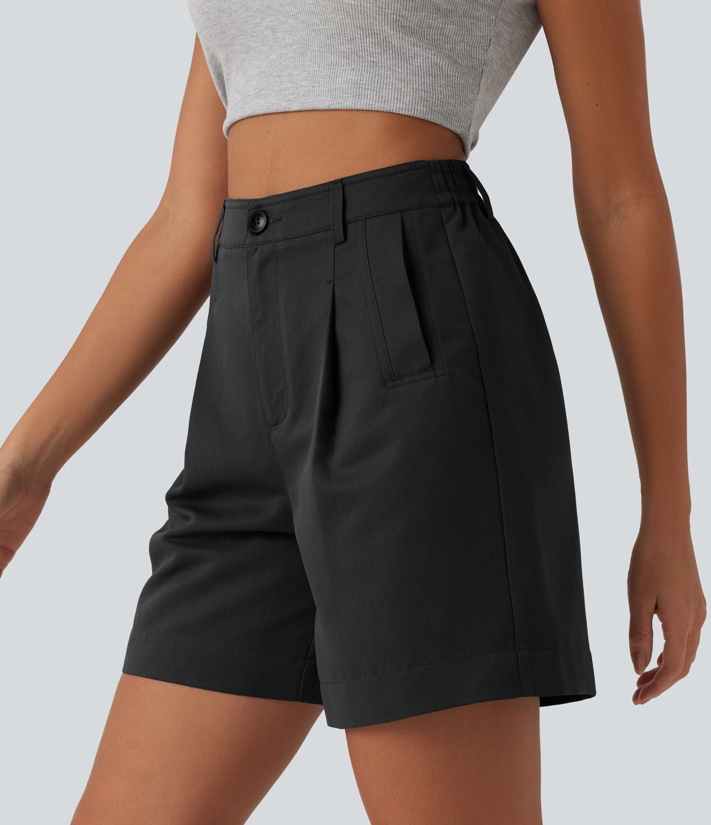 Short casual ample taille haute avec poches