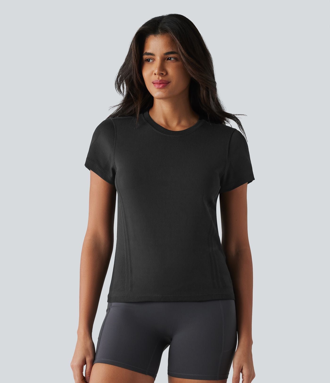 OneForm Haut de sport sans coutures col rond manches courtes en mesh respirant