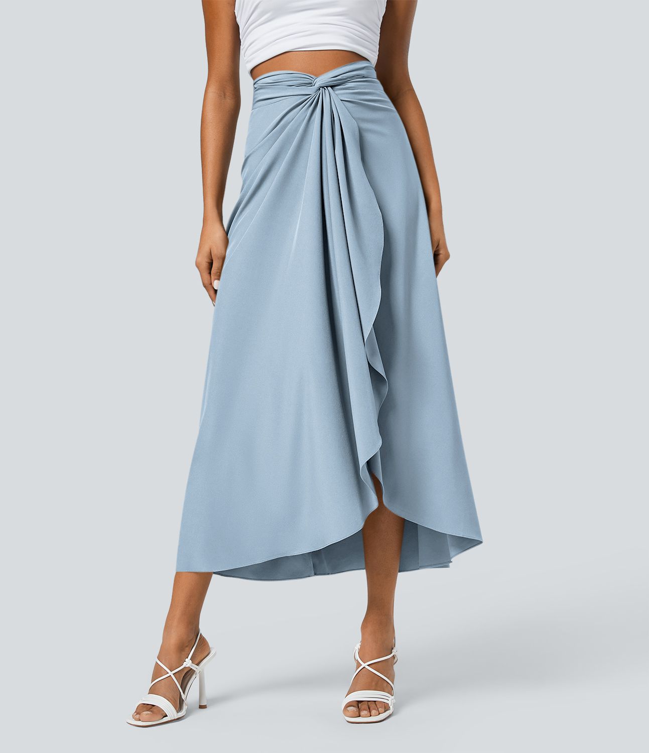Jupe fluide de Vacances Breezeful™ Séchage Rapide Taille Haute Dos Noué Torsadé