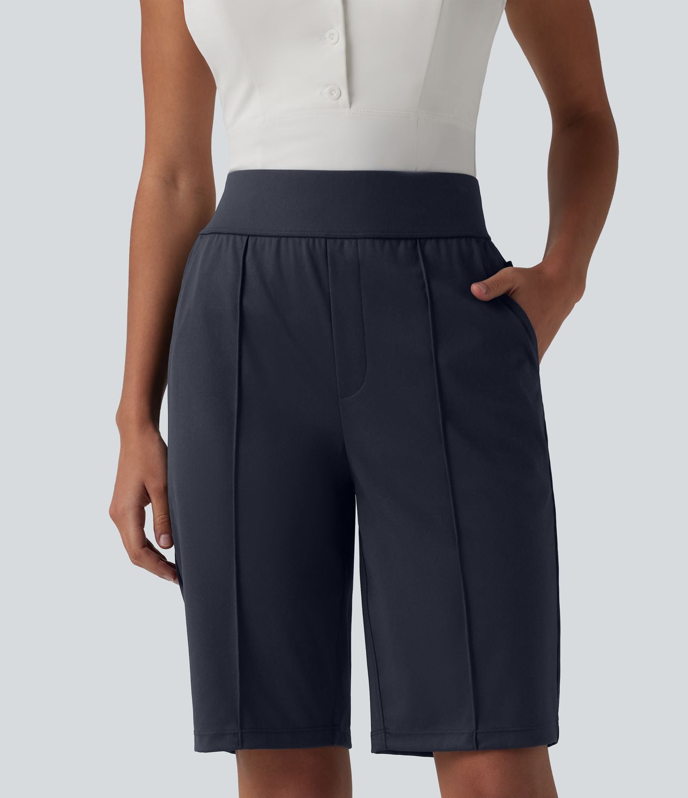 Short de golf séchage rapide taille haute avec poches 25 cm - Golf Tee - UPF40+