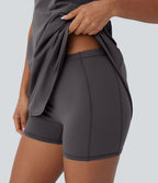 Robe de sport yoga mini 2-pièces SoftlyZero™ Plush à découpes avec poche A-C