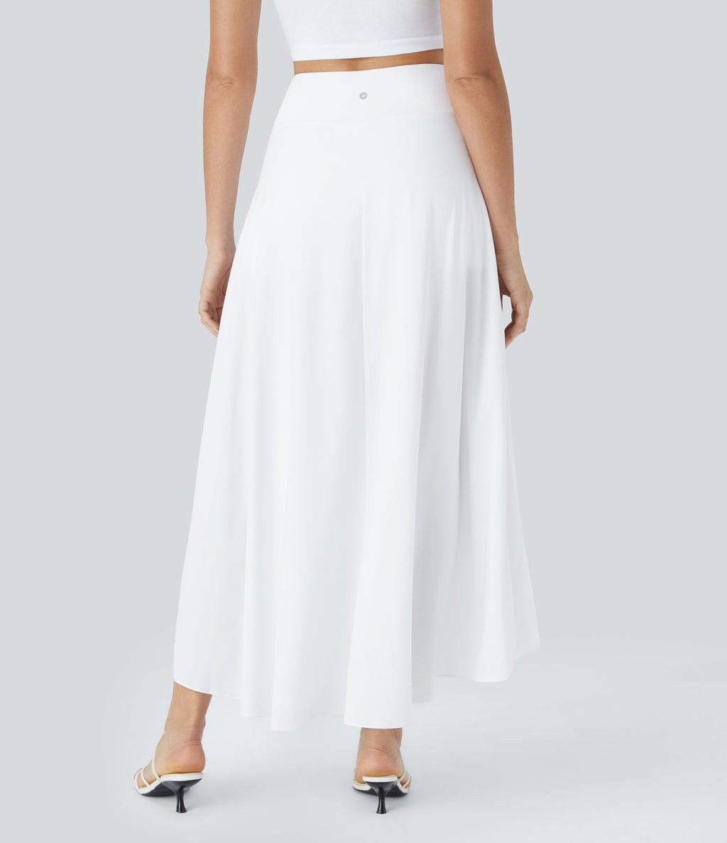Jupe Longue Casual Breezeful™ Taille Haute à Volants 2en1 Fluide Sèchement Rapide Quotidien Maxi