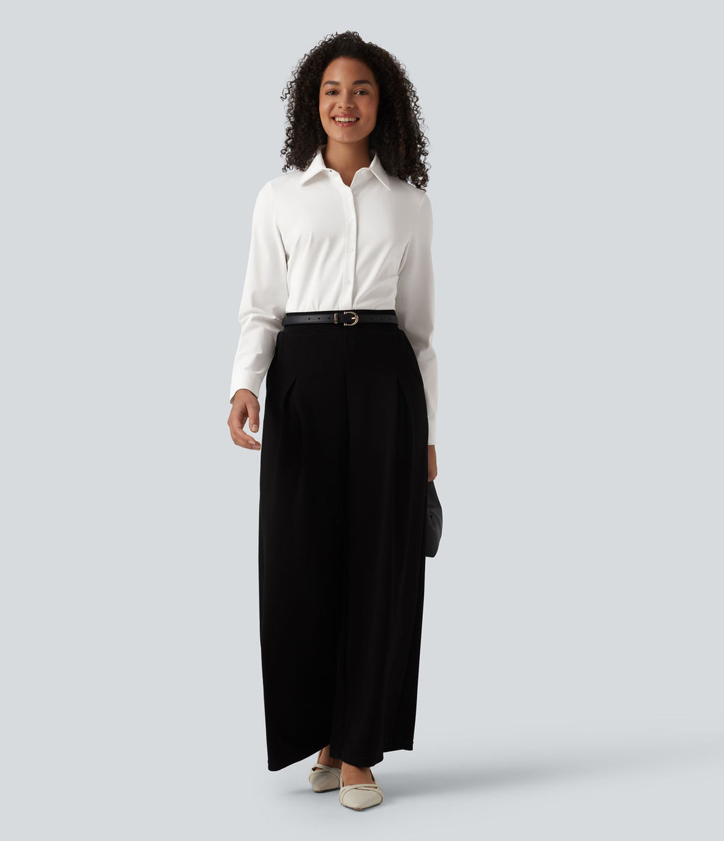 Chemise de travail infroissable à séchage rapide col manches longues