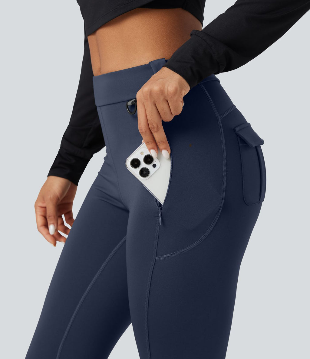 Legging cargo de randonnée résistant à l'usure taille mi-haute avec poches