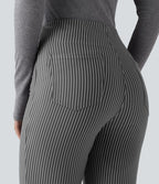 Pantalon de travail Halara Flex™ évasé à rayures, taille haute, avec poches