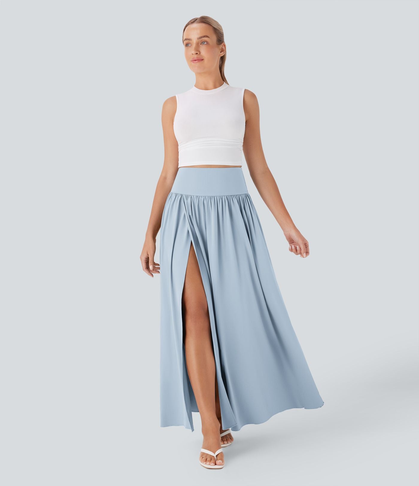 Jupe maxi fluide 2-en-1 gainante taille haute à séchage rapide Breezeful™