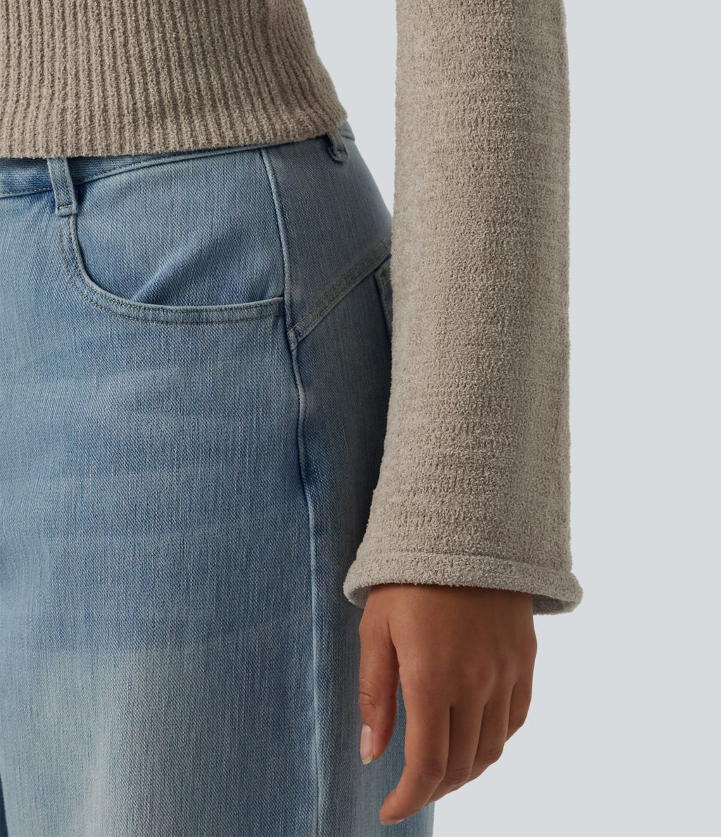 Gilet casual à capuche avec manches à volants et fermeture zippée