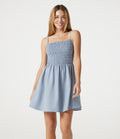 Robe nuisette mini longue casual froncée à bretelles ajustables