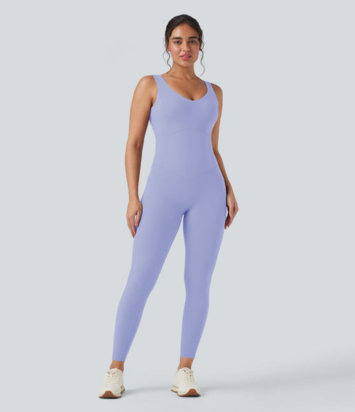 Combinaison de sport Halara UltraSculpt™ col V gainante push-up à poches