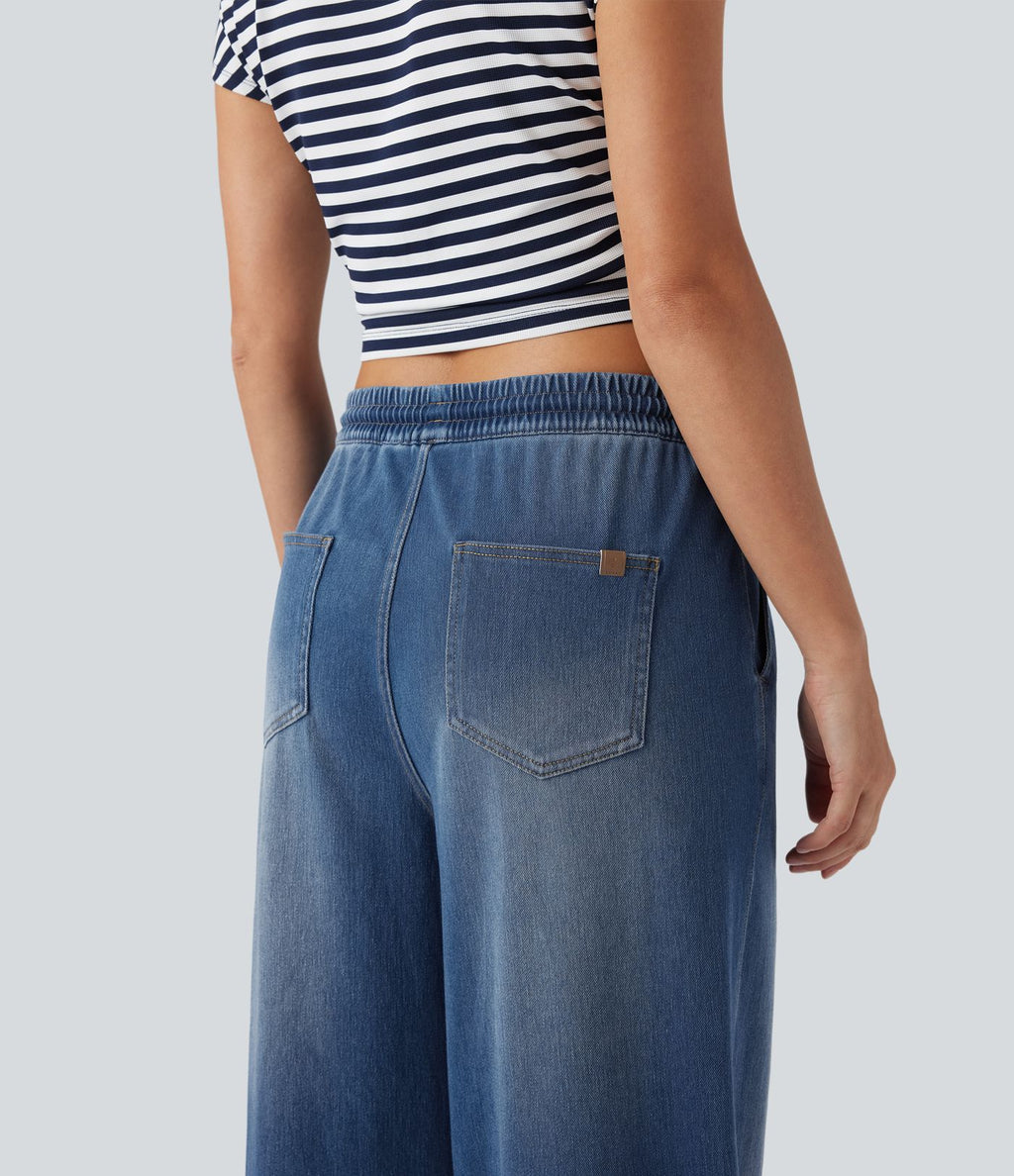 Jean décontracté Halara Flex™ taille mi-haute avec cordon de serrage et pochesns