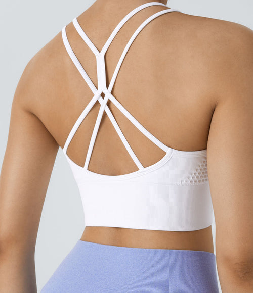 Brassière de sport maintien léger bretelles froncées doubles bonnets A-D OneForm Seamless Flow