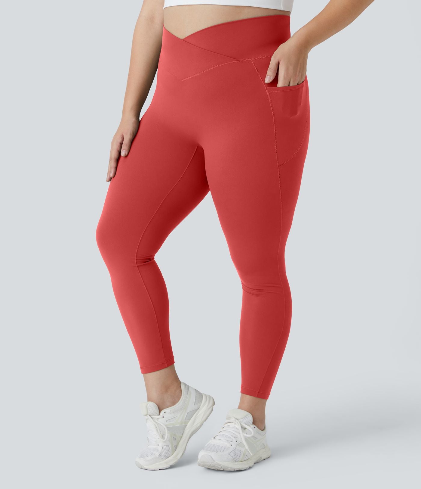 Softlyzero™ Legging Grande Taille Pleine Longueur Taille Haute Poches Latérales Croisée - UPF50+