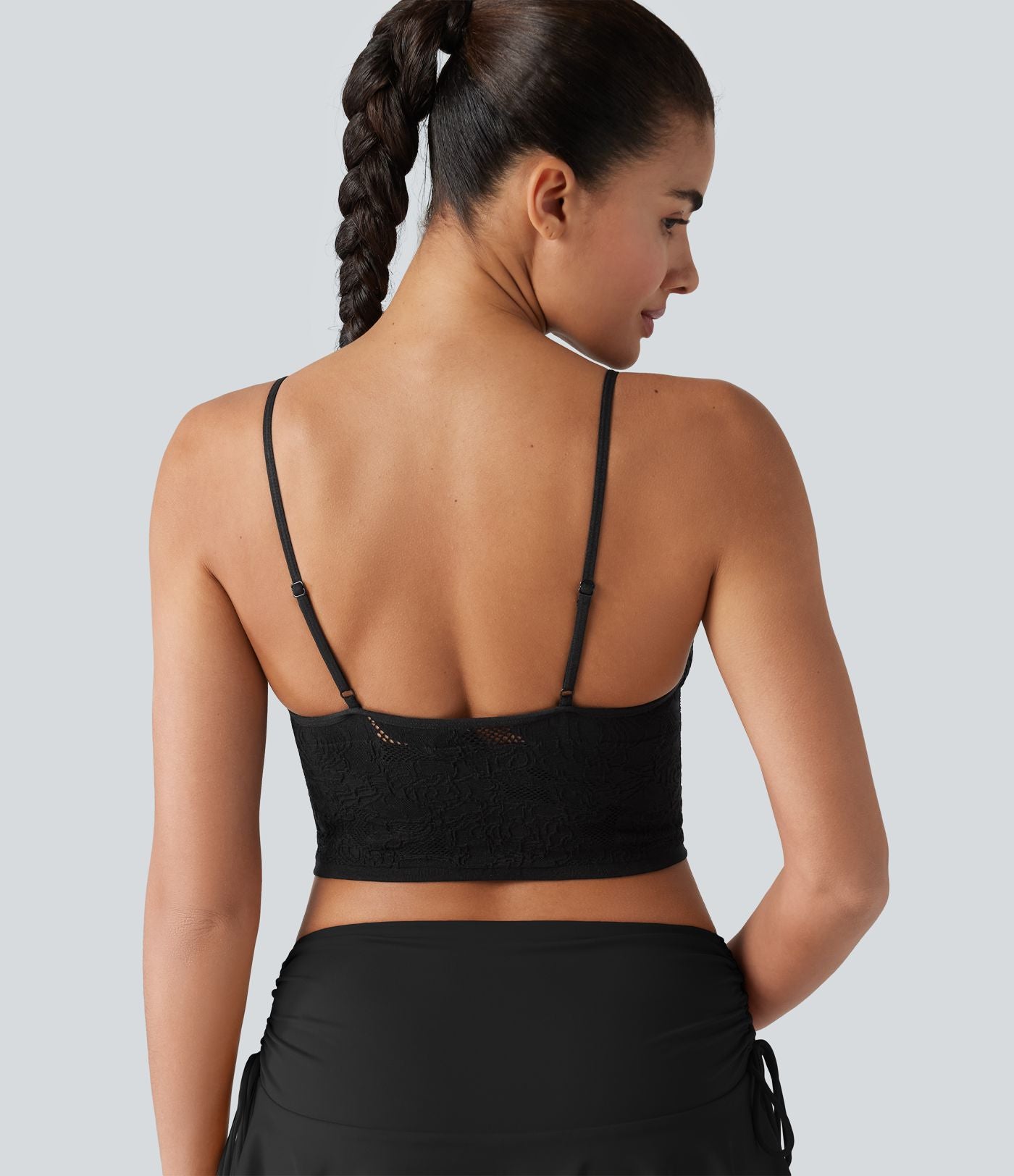 Débardeur de yoga court OneForm Seamless Flow à motif jacquard avec soutien-gorge intégré