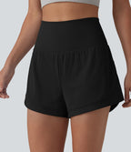 Short de yoga 2-en-1 gainant taille haute à œillets avec poche — 6,5 cm
