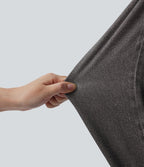 Jogging jean décontracté en molleton French Terry imprimé denim taille mi-haute avec poches