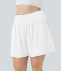 Short tailleur 2-en-1 Cool Touch yoga taille très haute Softlyzero™ Airy grande taille 17,5 cm avec poches