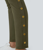 Pantalon taille haute ajusté longueur cheville avec poches décoratives DayStretch