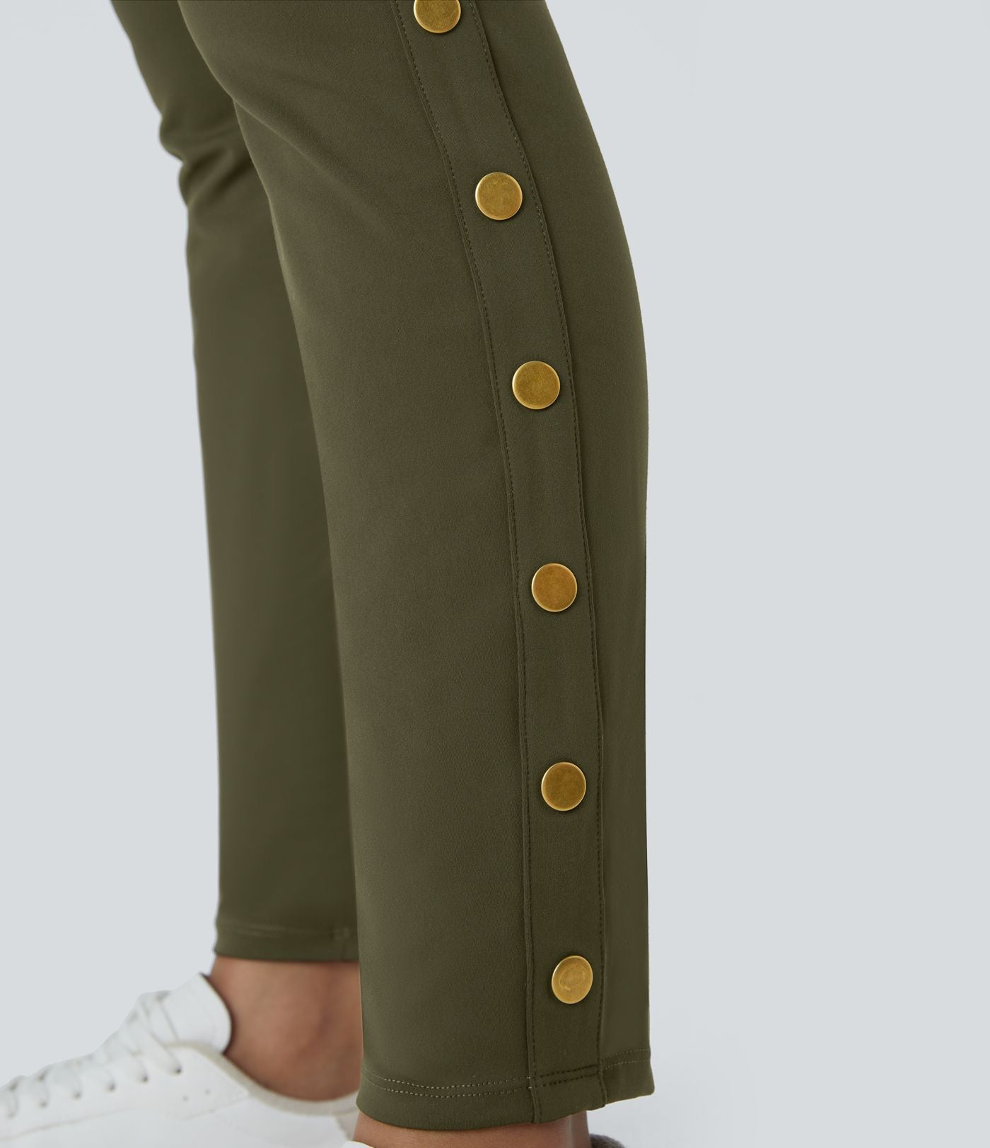 Pantalon taille haute ajusté longueur cheville avec poches décoratives DayStretch