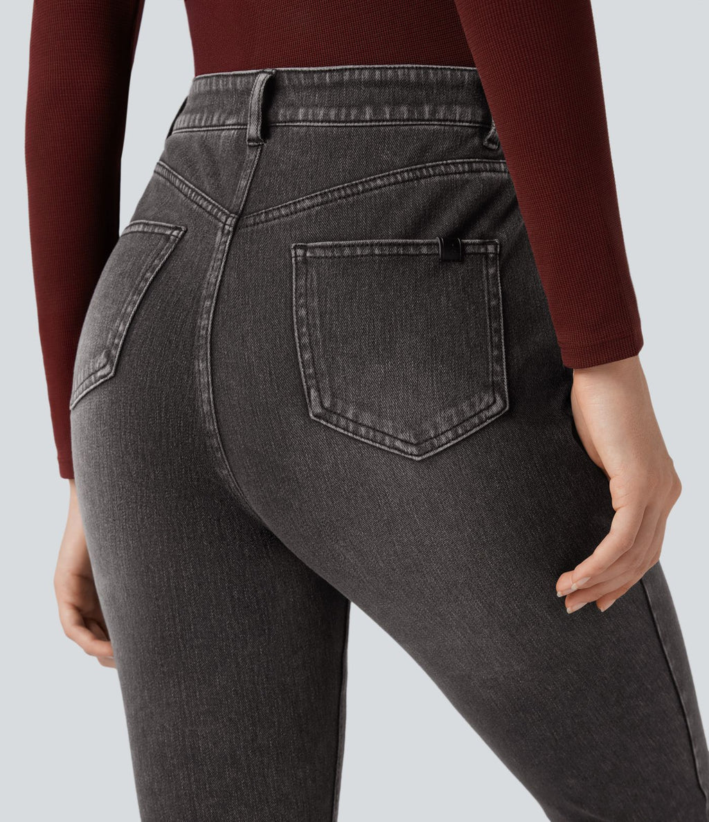Jean ajusté décontracté Halara Flex™ taille haute avec poches