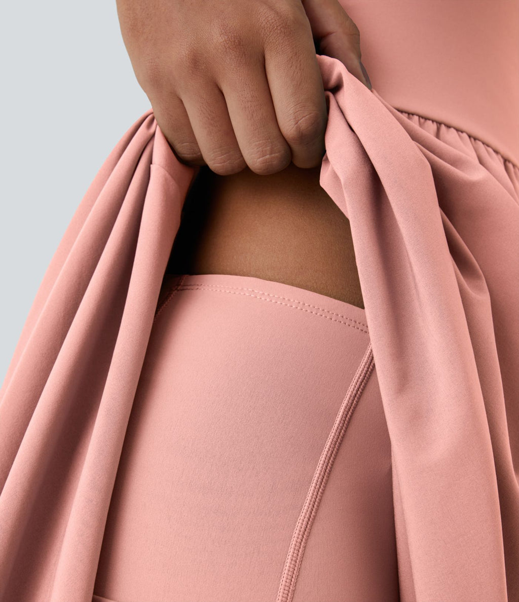 Breezeful™ Robe Casual 2 Pièces Dos Nu Haut Bas Poche Latérale Fluide Séchage Rapide