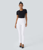 Pantalon de travail 7/8 gainant taille haute avec ourlet ajustable Halara Flex™