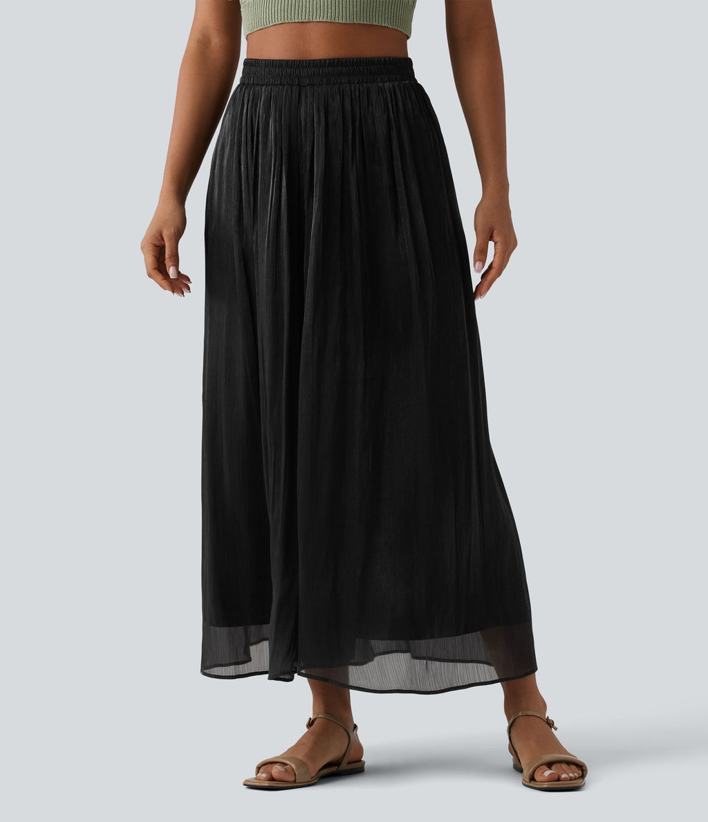 Pantalon ample fluide vacances taille haute