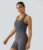 Softlyzero™ Plush Plus Débardeur Yoga Crop à Col U Plongeant Dos Nu Dos Nageur Découpé - UPF50+