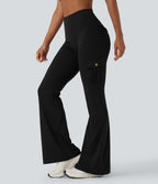 Pantalon évasé d'entraînement gainant froncé taille haute DayStretch avec poches