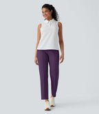 Pantalon de golf séchage rapide, taille mi-haute, avec poches et poche tee, UPF40+