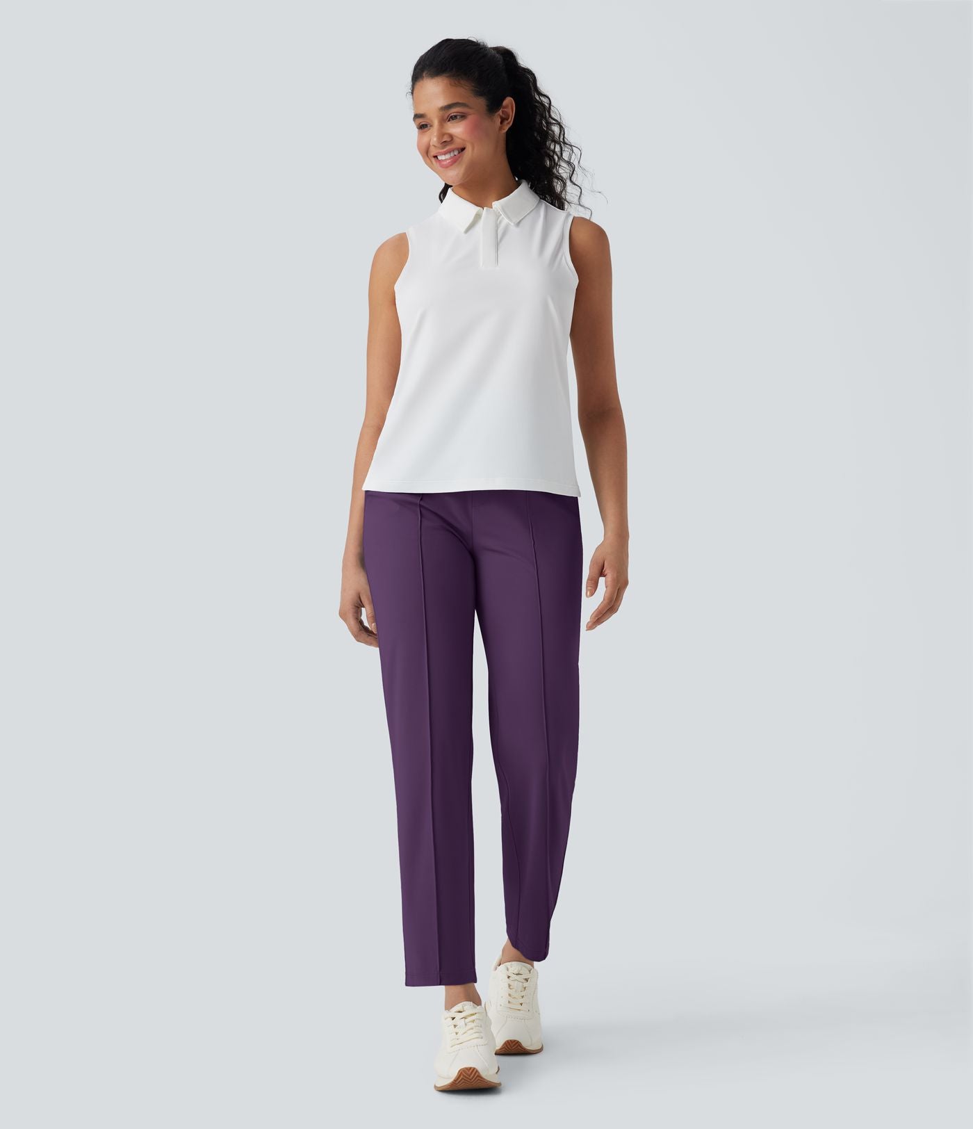 Pantalon de golf séchage rapide, taille mi-haute, avec poches et poche tee, UPF40+