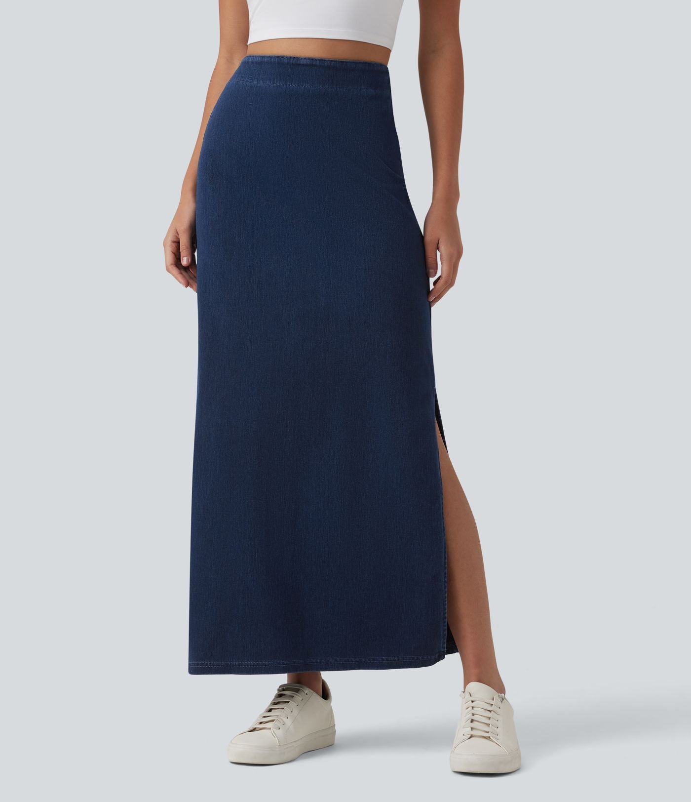 Halara Flex™ Jupe maxi casual en jean taille haute gainante
