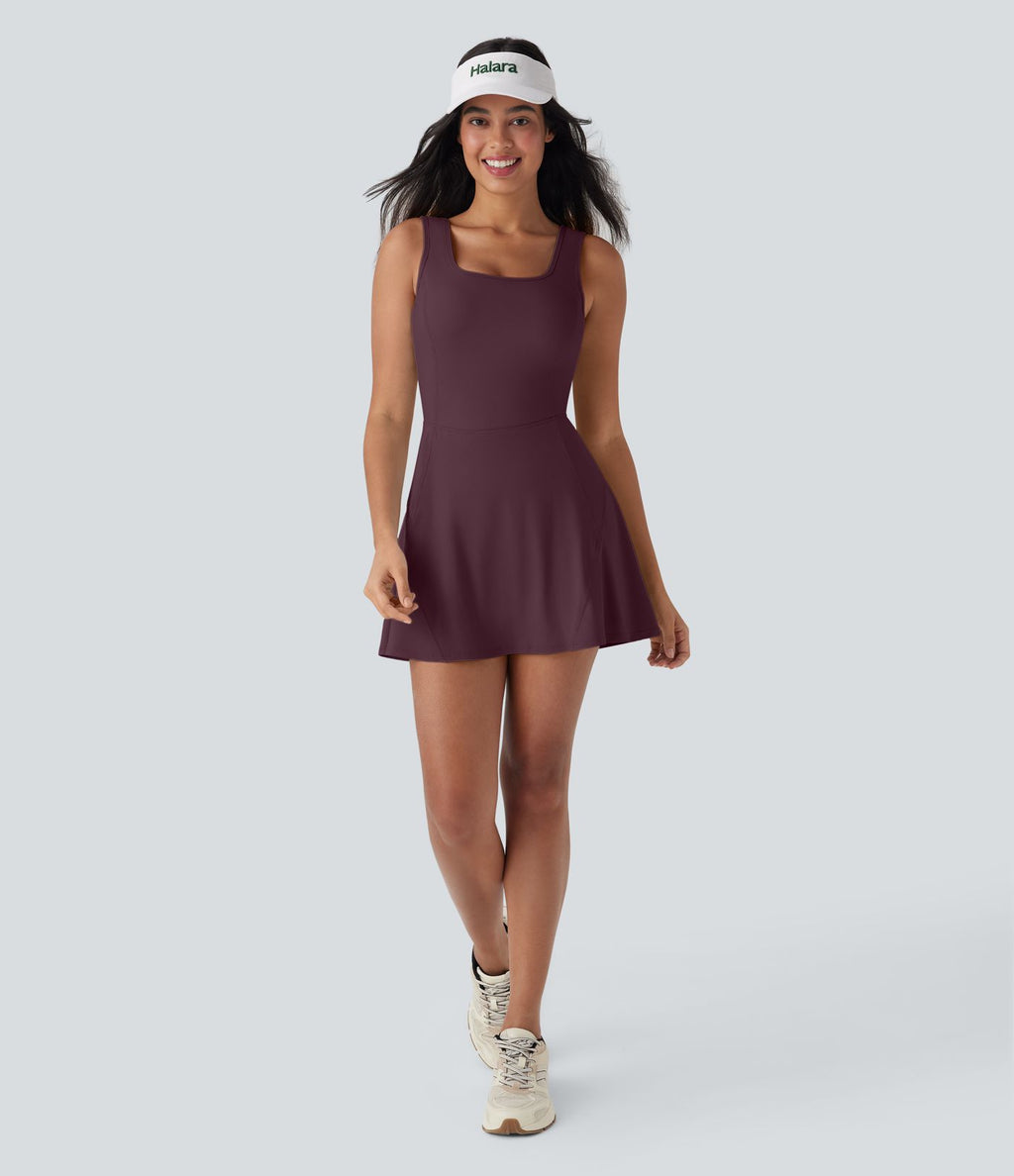 Robe SoftlyZero™ Airy de danse mini 2-en-1 dos nu, col U, bretelles croisées, poches latérales et effet frais InstantCool, accès facile Easy Peasy