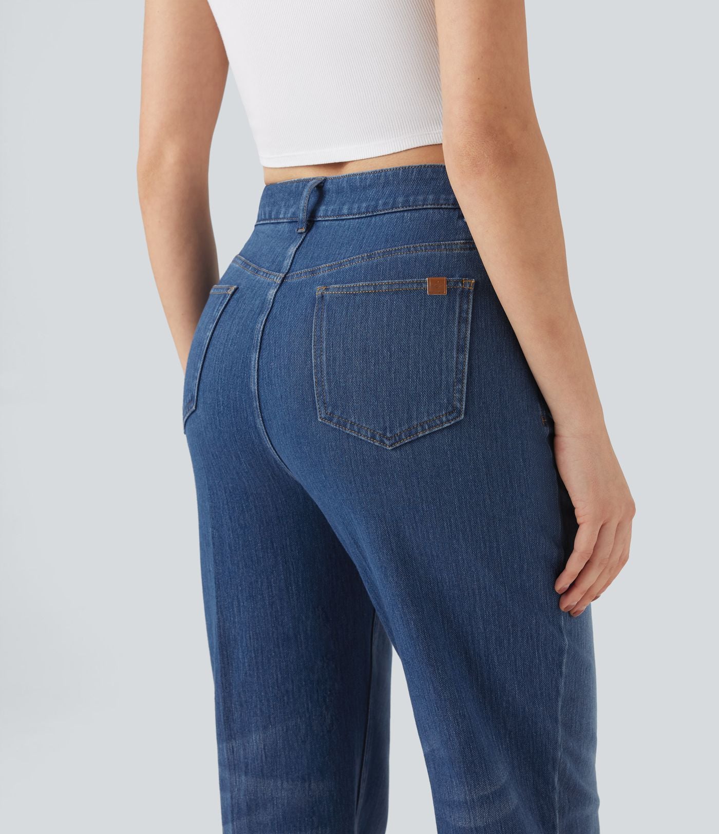 Jean droit 7/8 Halara Flex™ taille haute avec poches