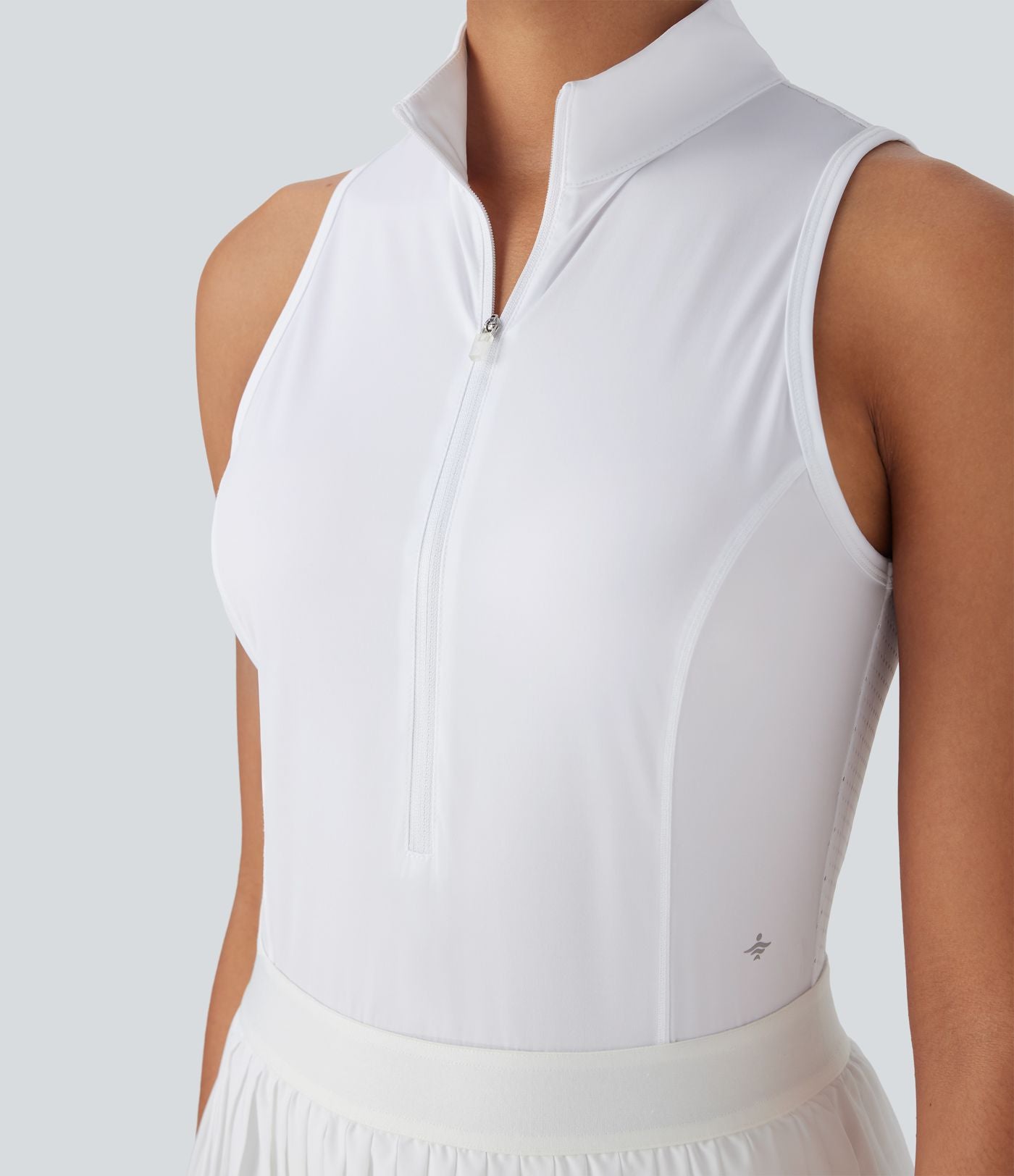 Robe de tennis courte 2-en-1 sans manches ajourée plissée à séchage rapide Breezeful™ avec poches latérales