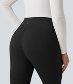 Pantalon yoga évasé polaire taille haute