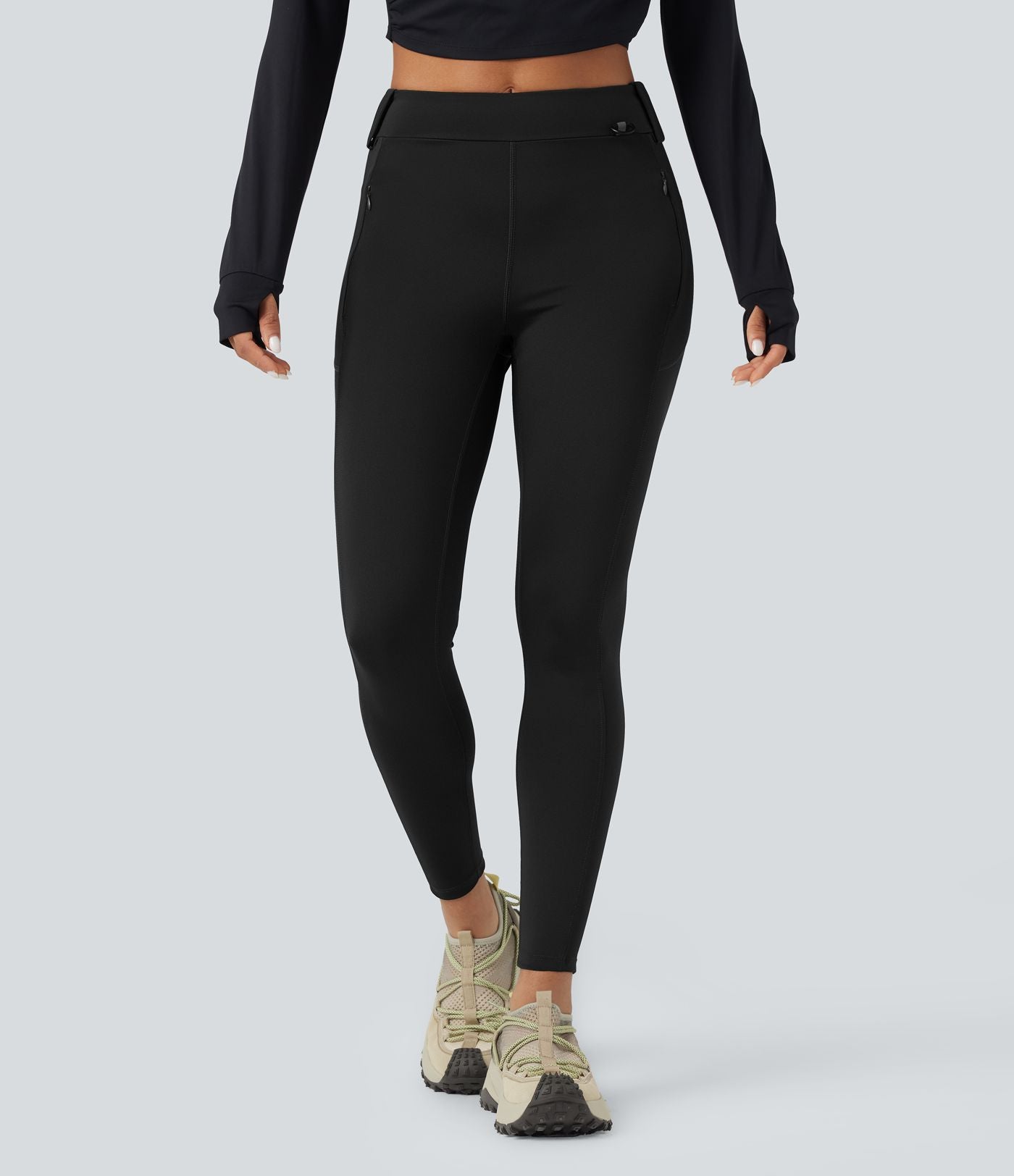 Legging cargo de randonnée résistant à l'usure taille mi-haute avec poches