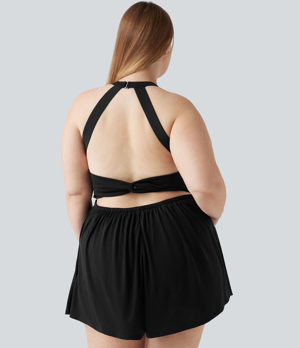 Combishort grande taille avec coussinets amovibles, poches et design accès facile Easy Peasy