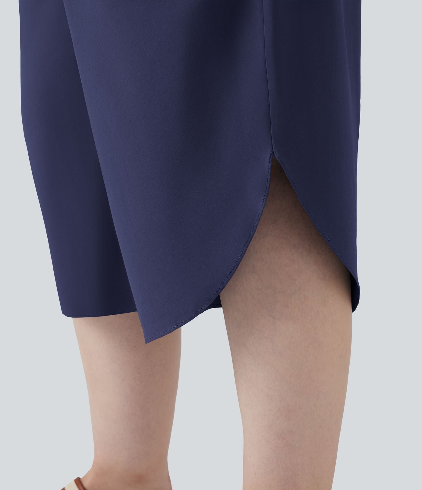 Pantalon capri grande taille Breezeful™ taille haute gainant à ourlet arrondi séchage rapide avec poches