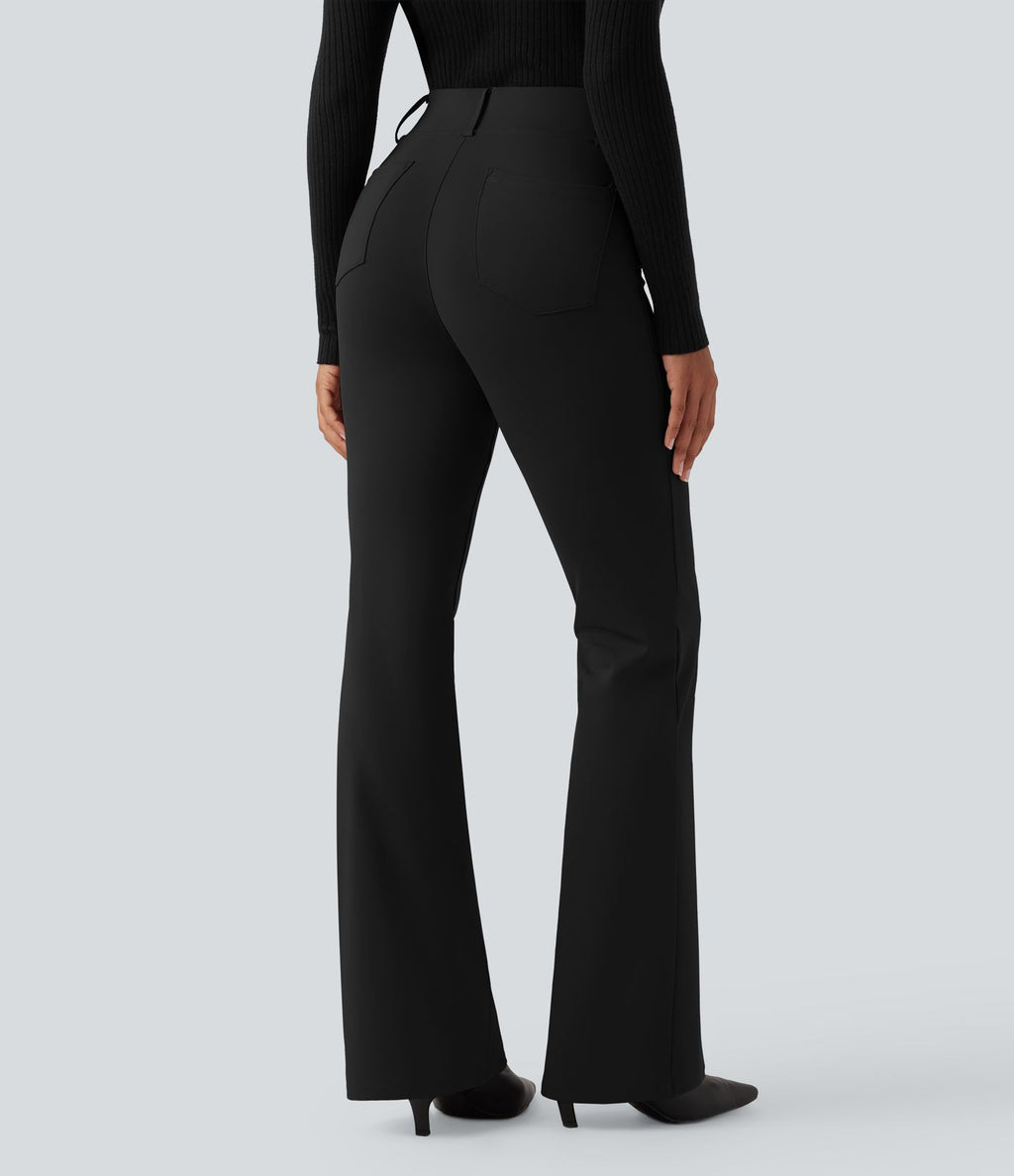 Pantalon tailleur évasé taille haute avec poches Halara Flex™