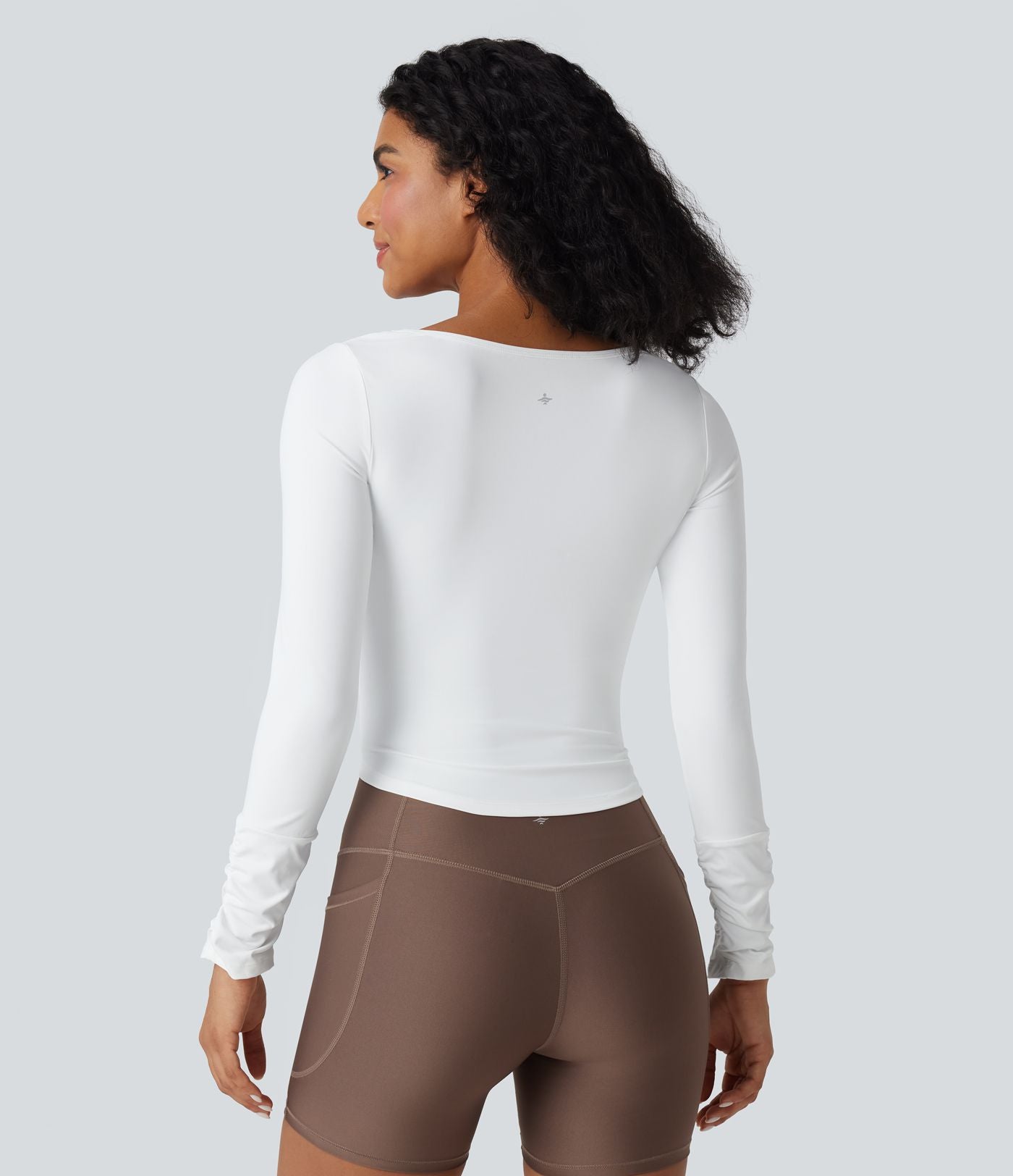 Haut de sport entraînement SoftlyZero™ Airy col carré manches longues froncé effet frais InstantCool