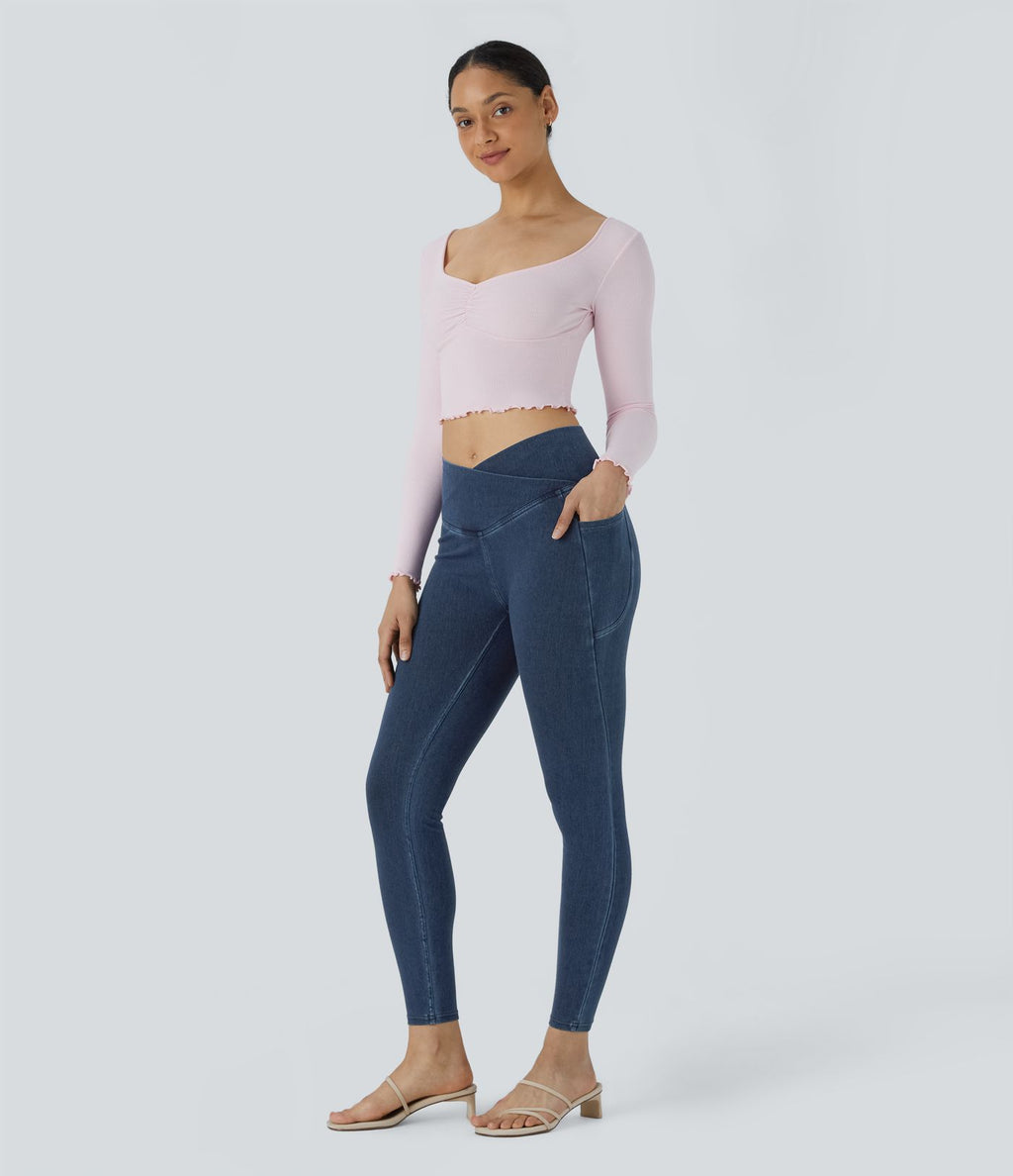 Halara Flex™ Jegging Travail Tricoté Extensible Lavé Poche Latérale Croisée
