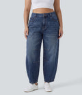Halara Flex™ Jean barrel grande taille coupe ballon taille basse avec poches